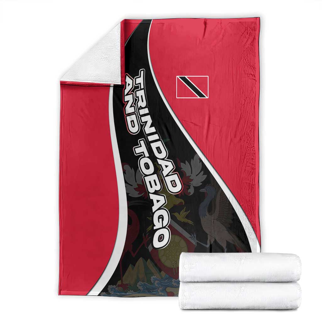 Trinidad and Tobago Flag Crest Design Blanket with Bold Red Black Diagonal Layout - Wonder Print Shop