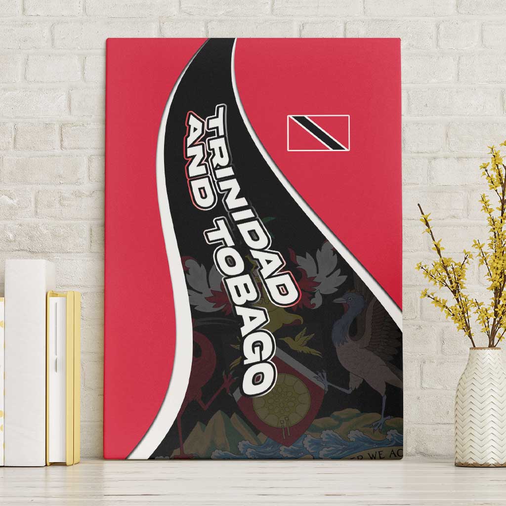 Trinidad and Tobago Flag Crest Design Canvas Wall Art with Bold Red Black Diagonal Layout - Wonder Print Shop