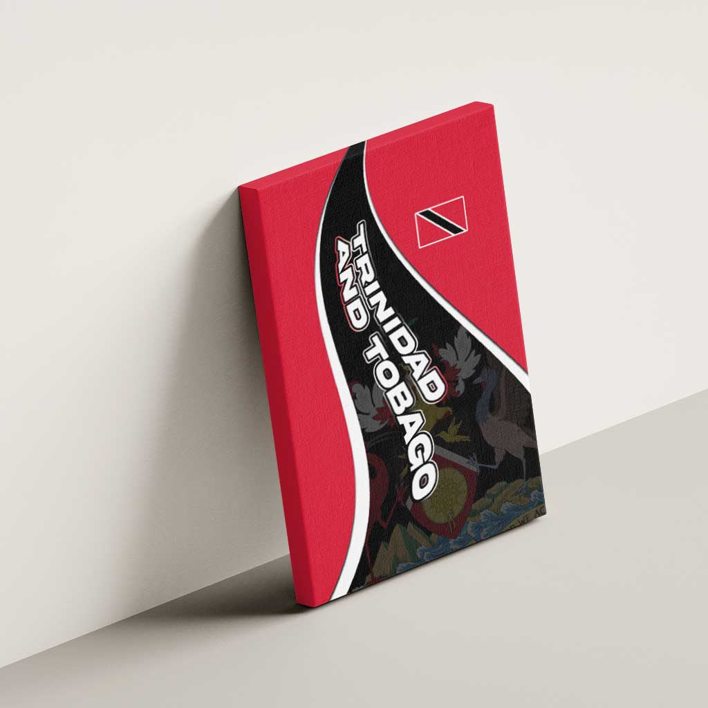 Trinidad and Tobago Flag Crest Design Canvas Wall Art with Bold Red Black Diagonal Layout - Wonder Print Shop