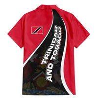 Trinidad and Tobago Flag Crest Design Family Matching Mermaid Dress and Hawaiian Shirt with Bold Red Black Diagonal Layout - Wonder Print Shop