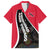 Trinidad and Tobago Flag Crest Design Family Matching Summer Maxi Dress and Hawaiian Shirt with Bold Red Black Diagonal Layout - Wonder Print Shop