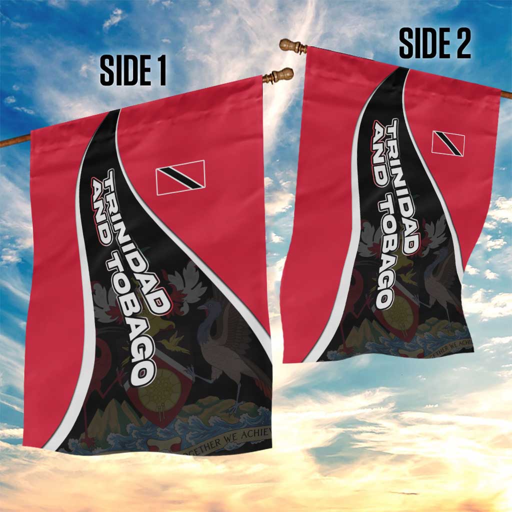 Trinidad and Tobago Flag Crest Design Garden Flag with Bold Red Black Diagonal Layout - Wonder Print Shop