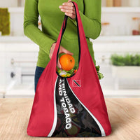 Trinidad and Tobago Flag Crest Design Grocery Bag with Bold Red Black Diagonal Layout - Wonder Print Shop