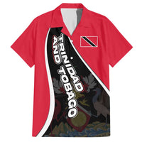 Trinidad and Tobago Flag Crest Design Hawaiian Shirt with Bold Red Black Diagonal Layout - Wonder Print Shop