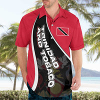 Trinidad and Tobago Flag Crest Design Hawaiian Shirt with Bold Red Black Diagonal Layout - Wonder Print Shop