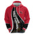Trinidad and Tobago Flag Crest Design Hoodie with Bold Red Black Diagonal Layout - Wonder Print Shop
