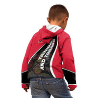 Trinidad and Tobago Flag Crest Design Kid Hoodie with Bold Red Black Diagonal Layout - Wonder Print Shop