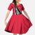 Trinidad and Tobago Flag Crest Design Kid Short Sleeve Dress with Bold Red Black Diagonal Layout - Wonder Print Shop