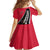 Trinidad and Tobago Flag Crest Design Kid Short Sleeve Dress with Bold Red Black Diagonal Layout - Wonder Print Shop