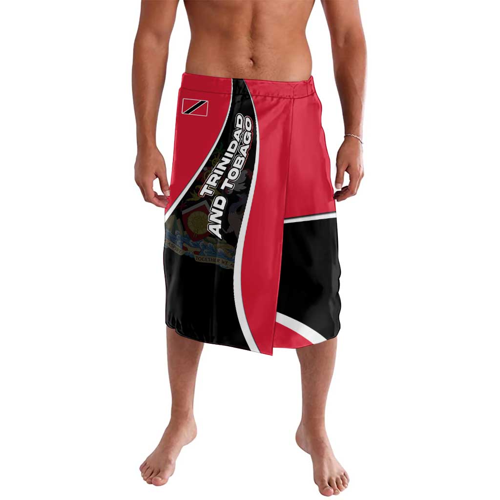 Trinidad and Tobago Flag Crest Design Lavalava with Bold Red Black Diagonal Layout - Wonder Print Shop