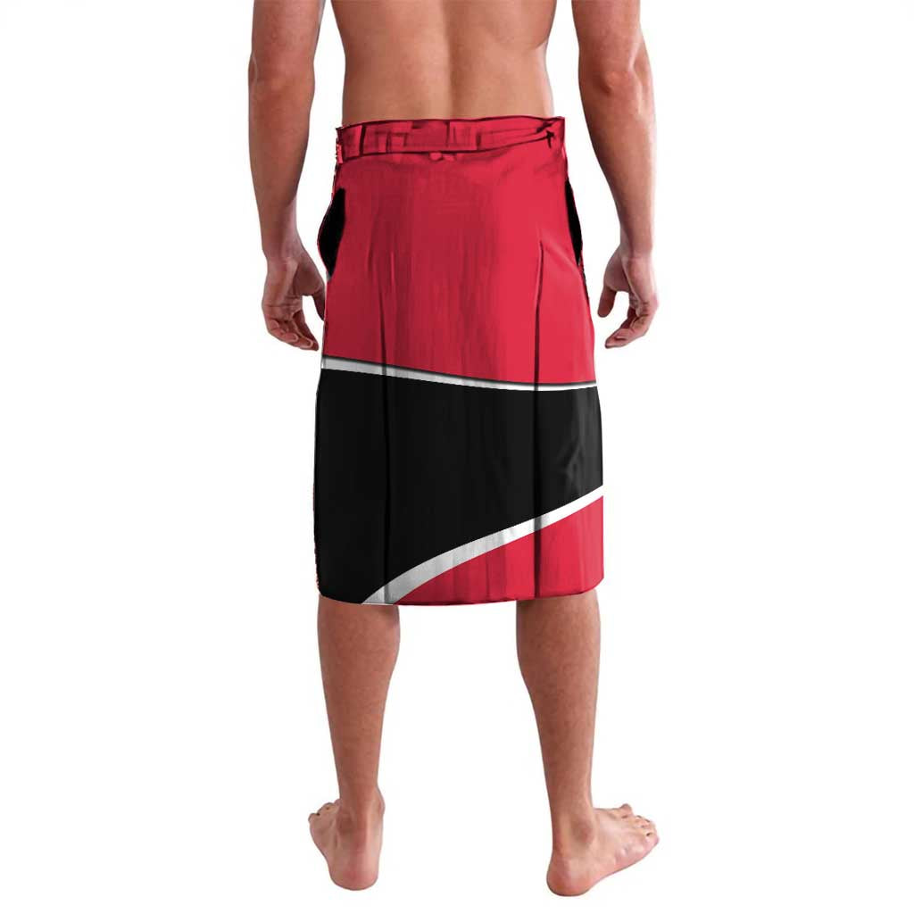 Trinidad and Tobago Flag Crest Design Lavalava with Bold Red Black Diagonal Layout - Wonder Print Shop