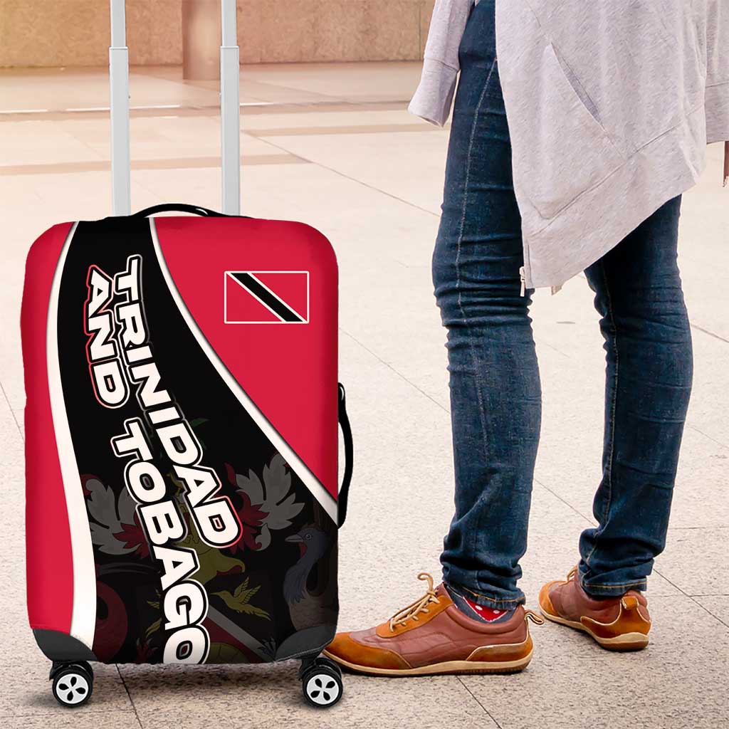 Trinidad and Tobago Flag Crest Design Luggage Cover with Bold Red Black Diagonal Layout - Wonder Print Shop