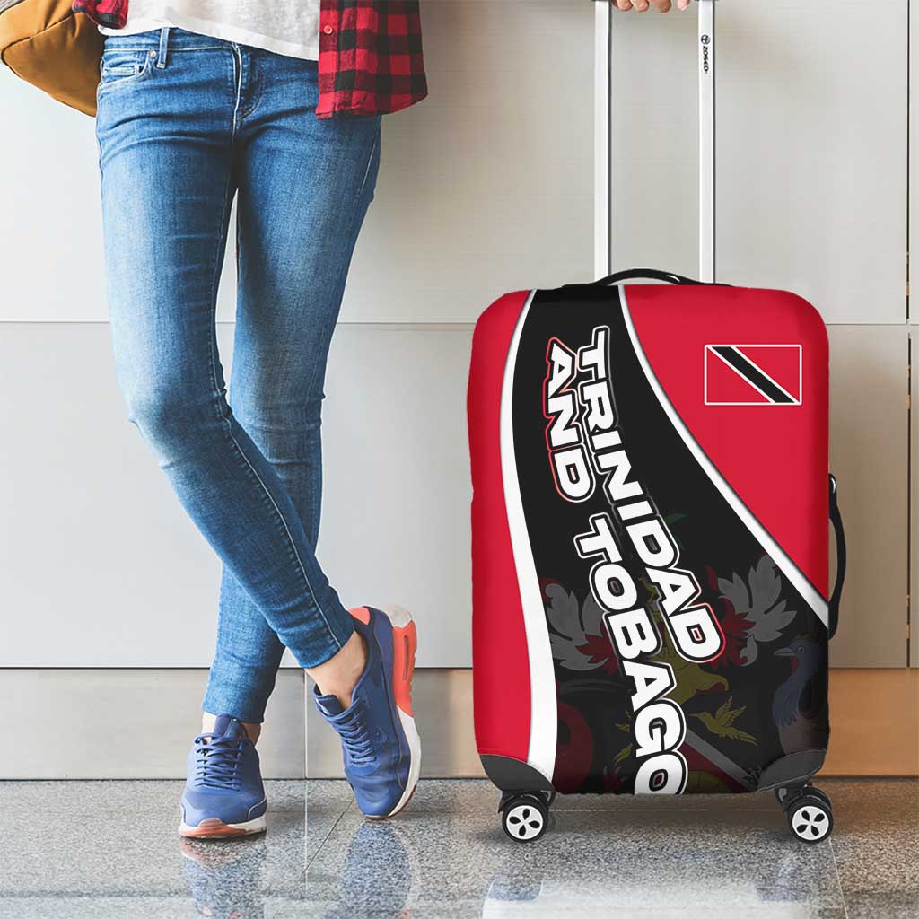 Trinidad and Tobago Flag Crest Design Luggage Cover with Bold Red Black Diagonal Layout - Wonder Print Shop