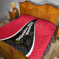 Trinidad and Tobago Flag Crest Design Quilt with Bold Red Black Diagonal Layout - Wonder Print Shop