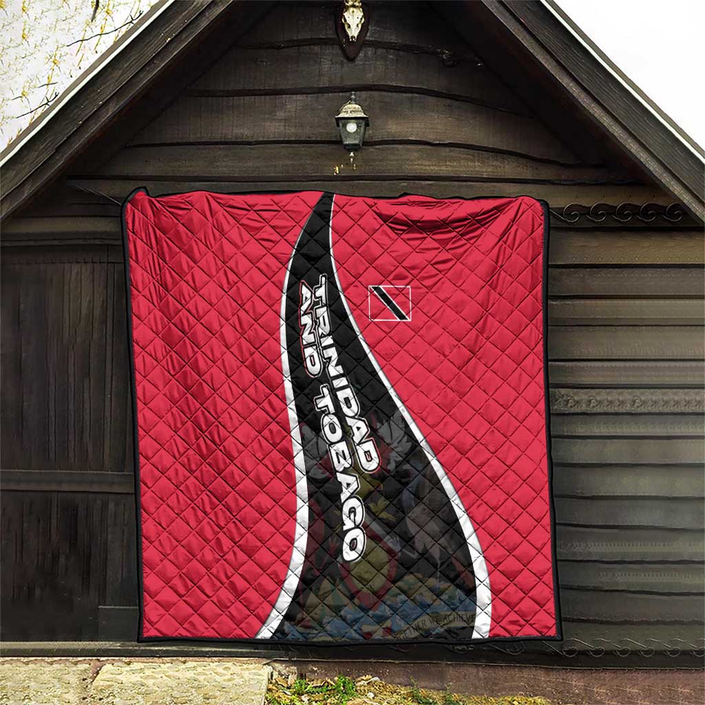 Trinidad and Tobago Flag Crest Design Quilt with Bold Red Black Diagonal Layout - Wonder Print Shop