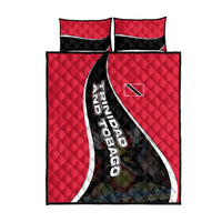 Trinidad and Tobago Flag Crest Design Quilt Bed Set with Bold Red Black Diagonal Layout - Wonder Print Shop
