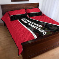 Trinidad and Tobago Flag Crest Design Quilt Bed Set with Bold Red Black Diagonal Layout - Wonder Print Shop
