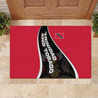 Trinidad and Tobago Flag Crest Design Rubber Doormat with Bold Red Black Diagonal Layout - Wonder Print Shop