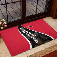 Trinidad and Tobago Flag Crest Design Rubber Doormat with Bold Red Black Diagonal Layout - Wonder Print Shop