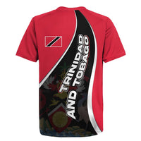 Trinidad and Tobago Flag Crest Design Rugby Jersey with Bold Red Black Diagonal Layout - Wonder Print Shop