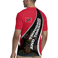 Trinidad and Tobago Flag Crest Design Rugby Jersey with Bold Red Black Diagonal Layout - Wonder Print Shop