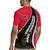 Trinidad and Tobago Flag Crest Design Rugby Jersey with Bold Red Black Diagonal Layout - Wonder Print Shop