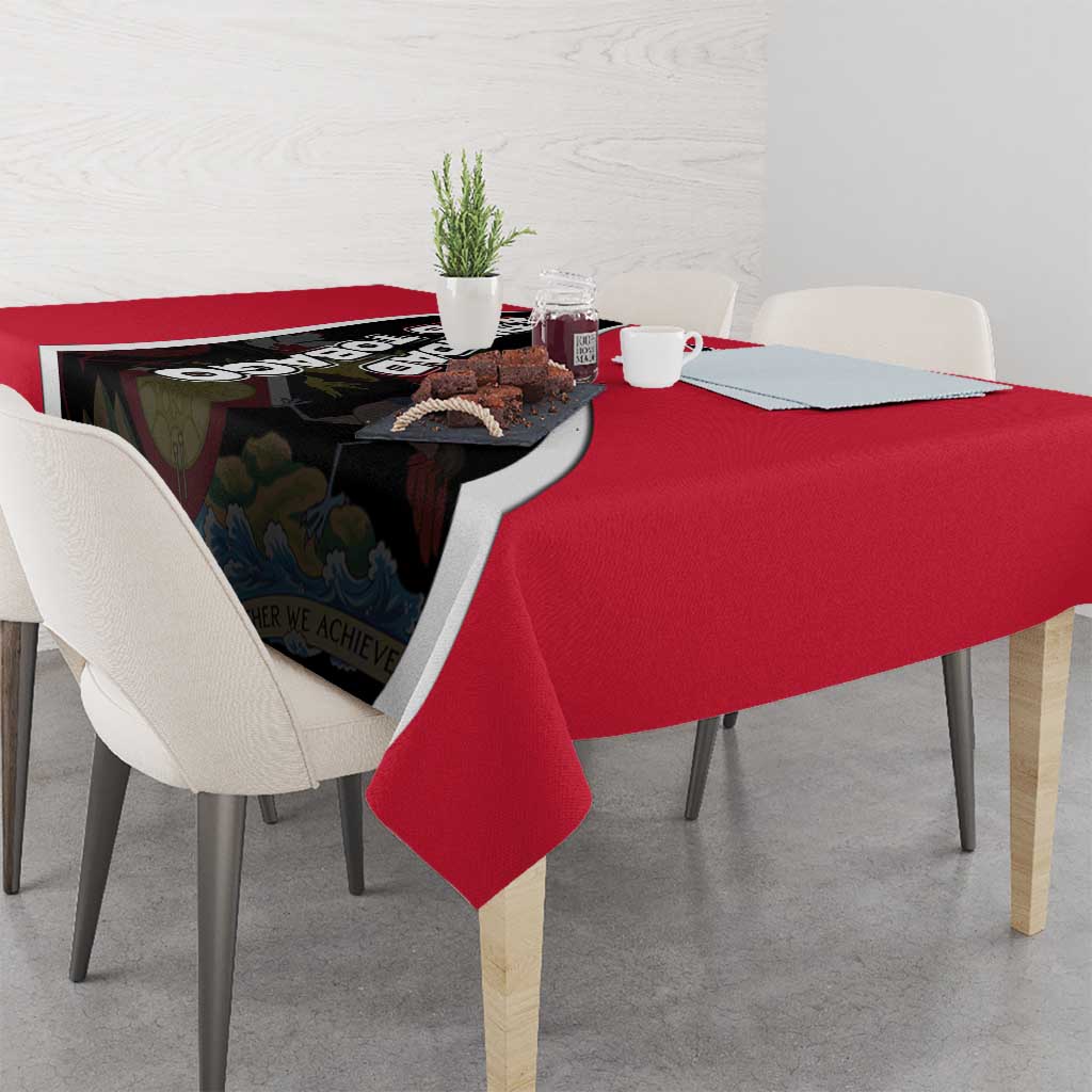 Trinidad and Tobago Flag Crest Design Tablecloth with Bold Red Black Diagonal Layout - Wonder Print Shop