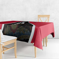 Trinidad and Tobago Flag Crest Design Tablecloth with Bold Red Black Diagonal Layout - Wonder Print Shop