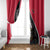 Trinidad and Tobago Flag Crest Design Window Curtain with Bold Red Black Diagonal Layout - Wonder Print Shop