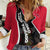 Trinidad and Tobago Flag Crest Design Women Casual Shirt with Bold Red Black Diagonal Layout - Wonder Print Shop