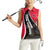 Trinidad and Tobago Flag Crest Design Women Sleeveless Polo Shirt with Bold Red Black Diagonal Layout - Wonder Print Shop