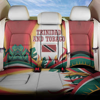 Trinidad and Tobago Scarlet Ibis Back Car Seat Cover with Tropical Leaves and National Flag Design TS04