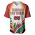 Trinidad and Tobago Scarlet Ibis Baseball Jersey with Tropical Leaves and National Flag Design TS04