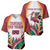Trinidad and Tobago Scarlet Ibis Baseball Jersey with Tropical Leaves and National Flag Design TS04