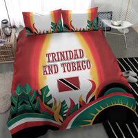 Trinidad and Tobago Scarlet Ibis Bedding Set with Tropical Leaves and National Flag Design TS04