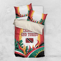 Trinidad and Tobago Scarlet Ibis Bedding Set with Tropical Leaves and National Flag Design TS04