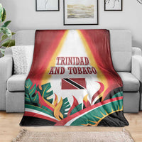 Trinidad and Tobago Scarlet Ibis Blanket with Tropical Leaves and National Flag Design TS04