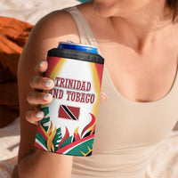 Trinidad and Tobago Scarlet Ibis 4 in 1 Can Cooler Tumbler with Tropical Leaves and National Flag Design TS04