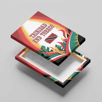 Trinidad and Tobago Scarlet Ibis Canvas Wall Art with Tropical Leaves and National Flag Design TS04