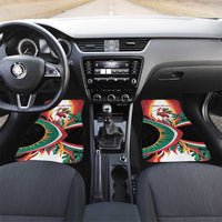 Trinidad and Tobago Scarlet Ibis Car Mats with Tropical Leaves and National Flag Design TS04