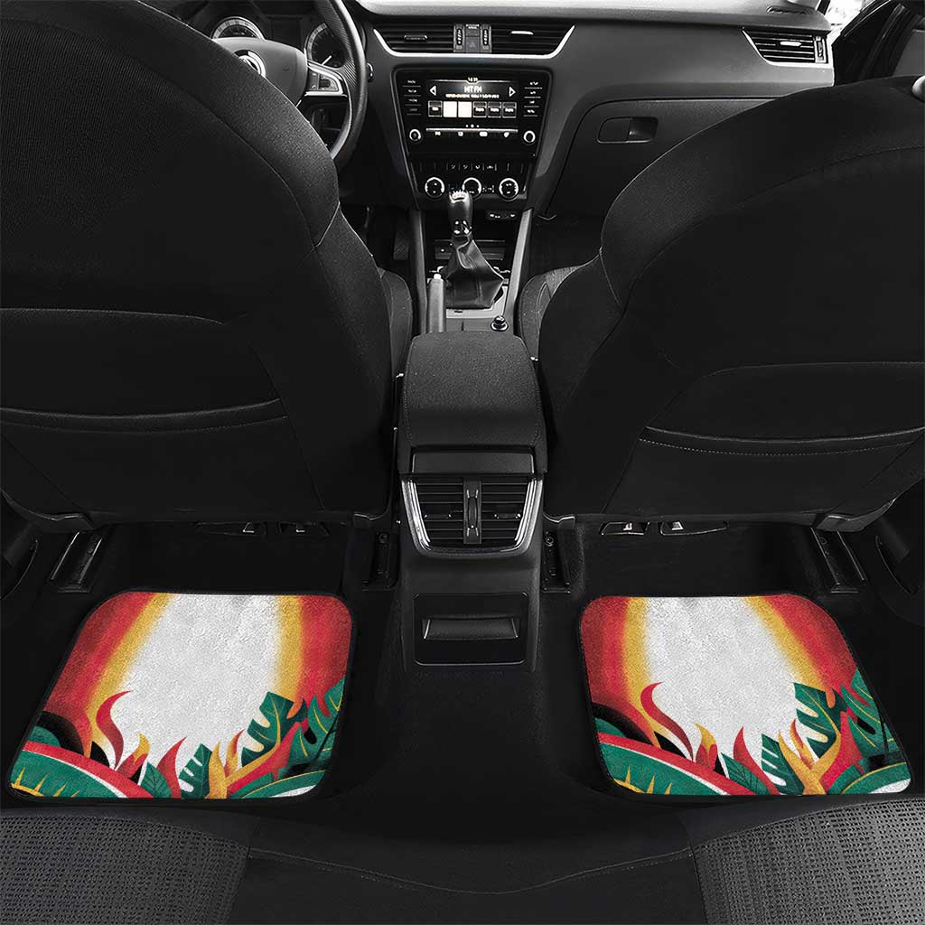 Trinidad and Tobago Scarlet Ibis Car Mats with Tropical Leaves and National Flag Design TS04