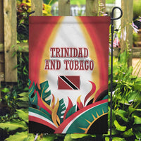 Trinidad and Tobago Scarlet Ibis Garden Flag with Tropical Leaves and National Flag Design TS04