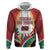 Trinidad and Tobago Scarlet Ibis Hoodie with Tropical Leaves and National Flag Design TS04