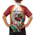 Trinidad and Tobago Scarlet Ibis Kid Hawaiian Shirt with Tropical Leaves and National Flag Design TS04