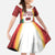 Trinidad and Tobago Scarlet Ibis Kid Short Sleeve Dress with Tropical Leaves and National Flag Design TS04