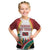 Trinidad and Tobago Scarlet Ibis Kid T Shirt with Tropical Leaves and National Flag Design TS04