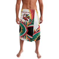 Trinidad and Tobago Scarlet Ibis Lavalava with Tropical Leaves and National Flag Design TS04