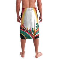 Trinidad and Tobago Scarlet Ibis Lavalava with Tropical Leaves and National Flag Design TS04