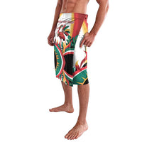 Trinidad and Tobago Scarlet Ibis Lavalava with Tropical Leaves and National Flag Design TS04