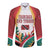 Trinidad and Tobago Scarlet Ibis Long Sleeve Button Shirt with Tropical Leaves and National Flag Design TS04